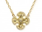 14K GREEN GOLD DIAMOND MALTESE CROSS PENDANT