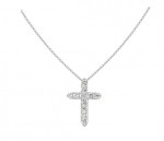 18K WHITE GOLD DIAMOND CROSS