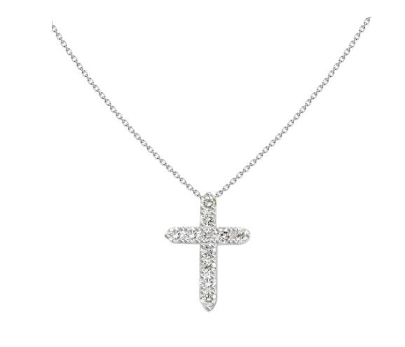 18K WHITE GOLD DIAMOND CROSS