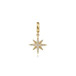 14K YELLOW GOLD DIAMOND STAR CHARM PENDANT