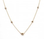 14K YELLOW GOLD DIAMOND STATION NECKLACE