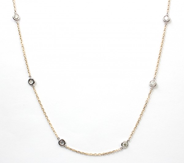 14K TWO TONE STATION NECKLACE