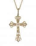 14K YELLOW GOLD DIAMOND CROSS