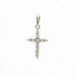 14K WHITE GOLD DIAMOND CROSS NECKLACE