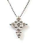 14K WHITE GOLD DIAMOND CROSS