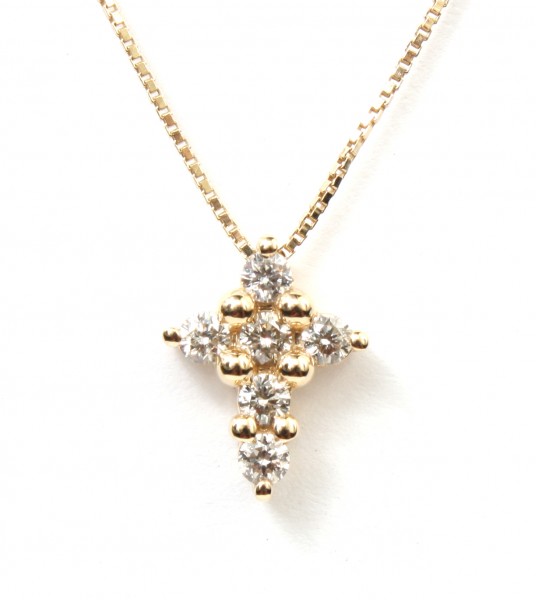 14K YELLOW GOLD DIAMOND CROSS