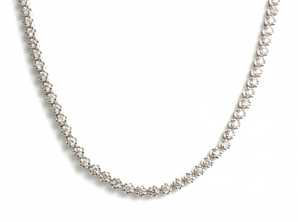 14K WHITE GOLD DIAMOND ETERNITY NECKLACE