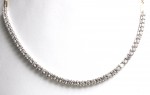 14K YELLOW AND WHITE GOLD 3.95CTW DIAMOND PAPERCLIP SMILE NECKLACE