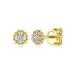 14K YELLOW GOLD DIAMOND STUD BUJUKAN EARRINGS