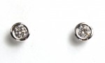 14K WHITE GOLD DIAMOND BEZEL SET STUD EARRINGS