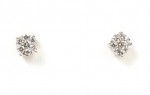 14K YELLOW GOLD DIAMOND CLUSTER EARRINGS .25CTW