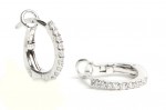 14K WHITE GOLD DIAMOND HUGGIE EARRINGS