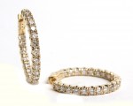 14K YELLOW GOLD 2.56CTW DIAMOND INSIDE/OUT HOOP EARRINGS