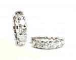 14K WHITE GOLD 1.85CTW DIAMOND HUGGIE LOOP EARRINGS