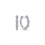 14K WHITE GOLD DIAMOND HUGGIE EARRINGS