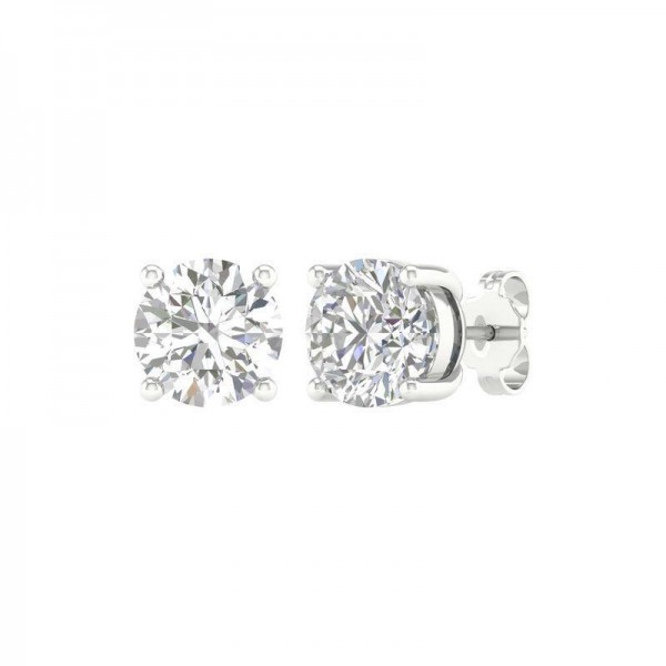 LAB GROWN DIAMOND 14K WHITE GOLD STUD EARRINGS 4.00CTW