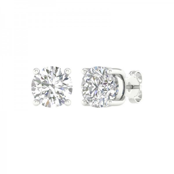 LAB GROWN DIAMOND 14K WHITE GOLD STUD EARRINGS 5.02CTW