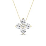 LAB GROWN DIAMOND 14K YELLOW GOLD PETALS PENDANT .50CTW