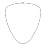 LAB GROWN 14K WHITE GOLD STRAIGHT LINE NECKLACE 5CTW