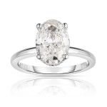 14K WHITE GOLD LAB GROWN DIAMOND OVAL SOLITAIRE ENGAGEMENT RING