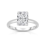 14K WHITE GOLD LAB GROWN RADIANT CUT SOLITAIRE  ENGAGEMENT RING