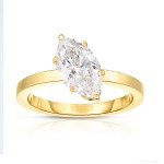 14K YELLOW GOLD LAB GROWN MARQUISE DIAMOND ENGAGEMENT RING