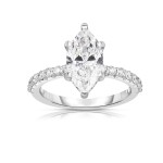 14K WHITE GOLD LAB GROWN MARQUISE DIAMOND ENGAGEMENT RING