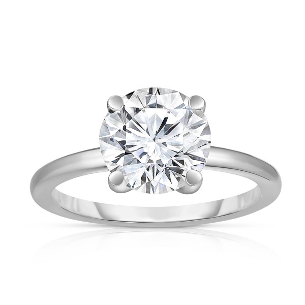 14K WHITE GOLD LAB GROWN DIAMOND ROUND ENGAGEMENT RING