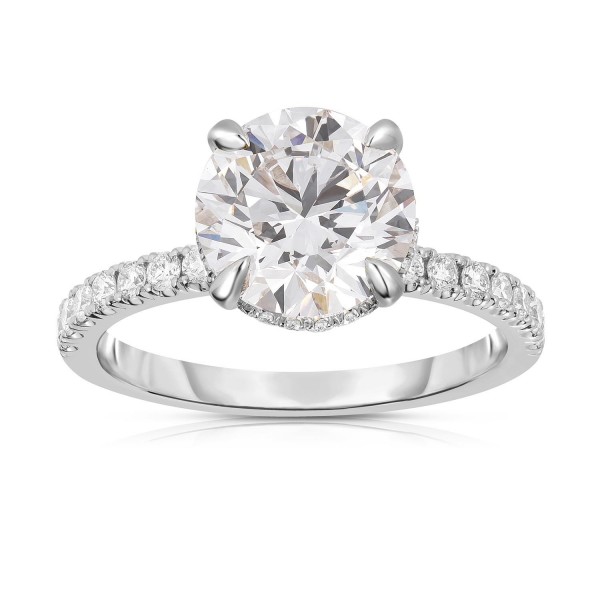 14K WHITE GOLD LAB GROWN ROUND DIAMOND ENGAGEMENT RING