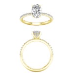 LAB GROWN DIAMOND ENGAGMENT  RING WITH HIDDEN HALO 2.24CTW