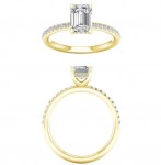 LAB GROWN DIAMOND EMERALD CUT RING WITH HIDDEN HALO  2.82CTW