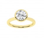 14K YELLOW GOLD LAB GROWN ROUND BEZEL SET RING 2.06CTW