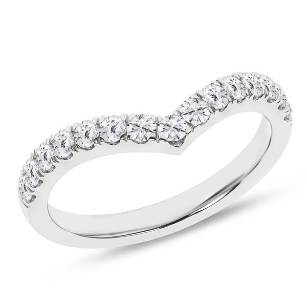 LAB GROWN  DIAMOND 14K WHITE GOLD CONTOURED BAND .50CTW