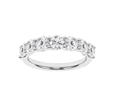 LAB GROWN  DIAMOND 14K WHITE GOLD 7 STONE BAND 2.00CTW