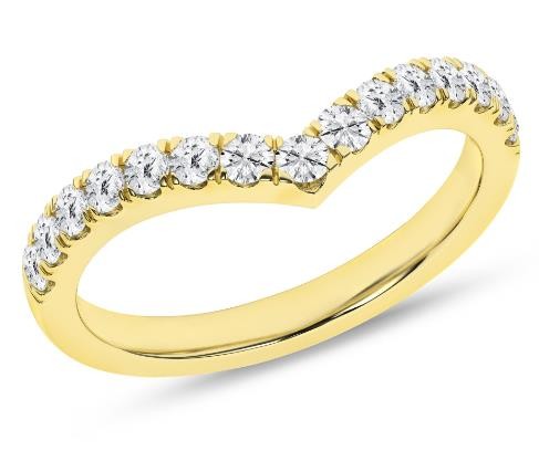 LAB GROWN DIAMOND 14K YELLOW GOLD CONTOURED BAND .50CTW