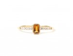 14K YELLOW GOLD DIAMOND AND CITRINE RING