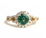 14K YELLOW GOLD DIAMOND AND EMERALD RING