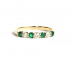 14K YELLOW GOLD DIAMOND AND EMERALD BAND