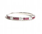 14K WHITE GOLD DIAMOND AND RUBY RING