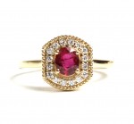 14K YELLOW GOLD DIAMOND AND RUBY RING