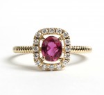 14K YELLOW GOLD DIAMOND AND RUBY RING