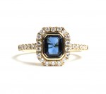 14K YELLOW GOLD DIAMOND AND SAPPHIRE RING