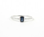 14K WHITE GOLD DIAMOND AND  SAPPHIRE RING