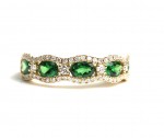 14K YELLOW GOLD DIAMOND AND TSAVORITE RING