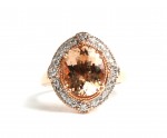 14K ROSE GOLD DIAMOND AND MORGANITE RING