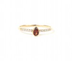 14K YELLOW GOLD DIAMOND AND GARNET RING