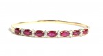 14K YELLOW AND WHITE GOLD DIAMOND AND RUBY FLEXIBLE BRACELET