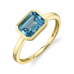 14K YELLOW GOLD BLUE TOPAZ RING