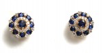 14K YELLOW GOLD DIAMOND AND SAPPHIRE EARRINGS