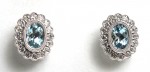 14K WHITE GOLD DIAMOND AND AQUAMARINE EARRINGS